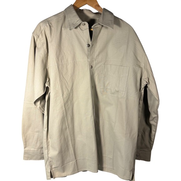 Marlboro Gear Other - Marlboro Gear Canvas Button Up Shirt Mens Large Beige Vintage 99 Workwear